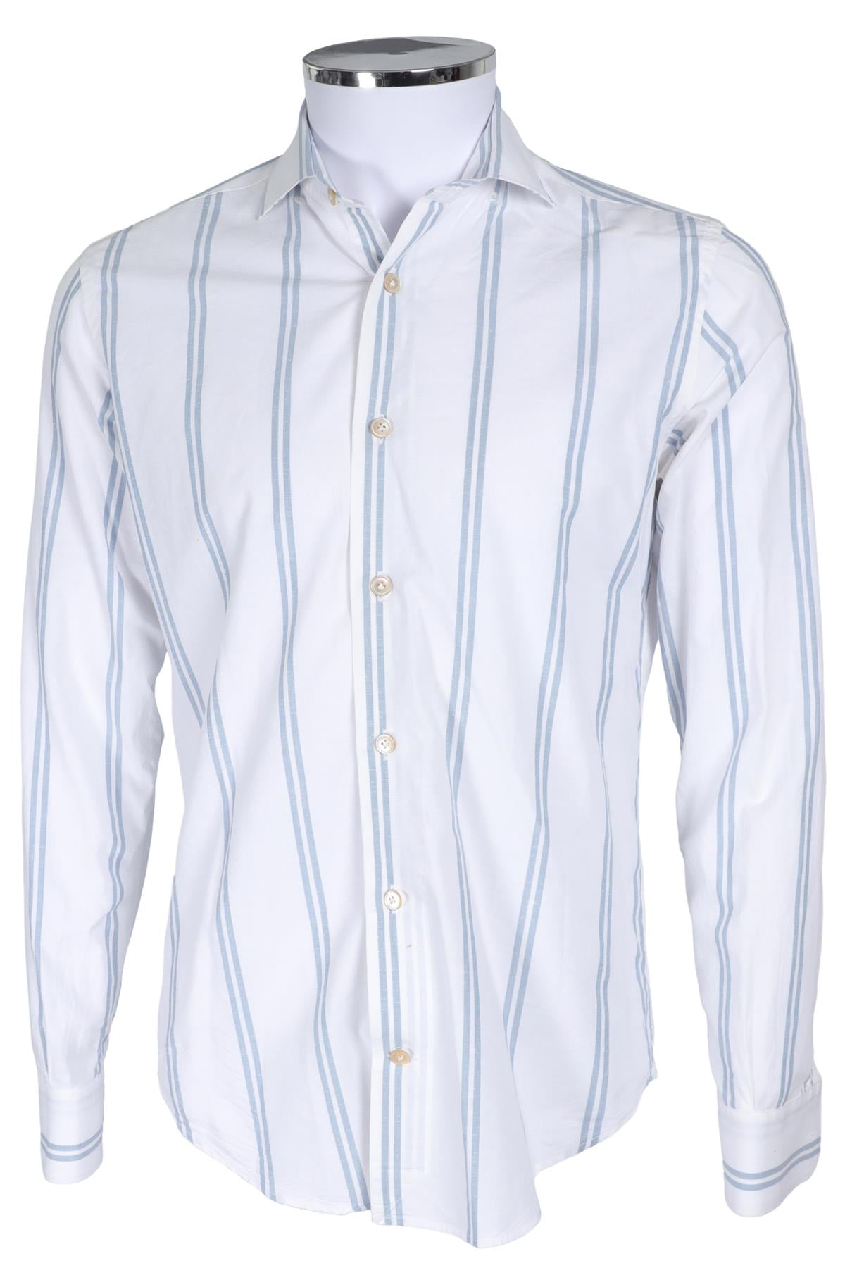 ELEVENTY WHITE MEN'S COTTON SHIRT SMALL