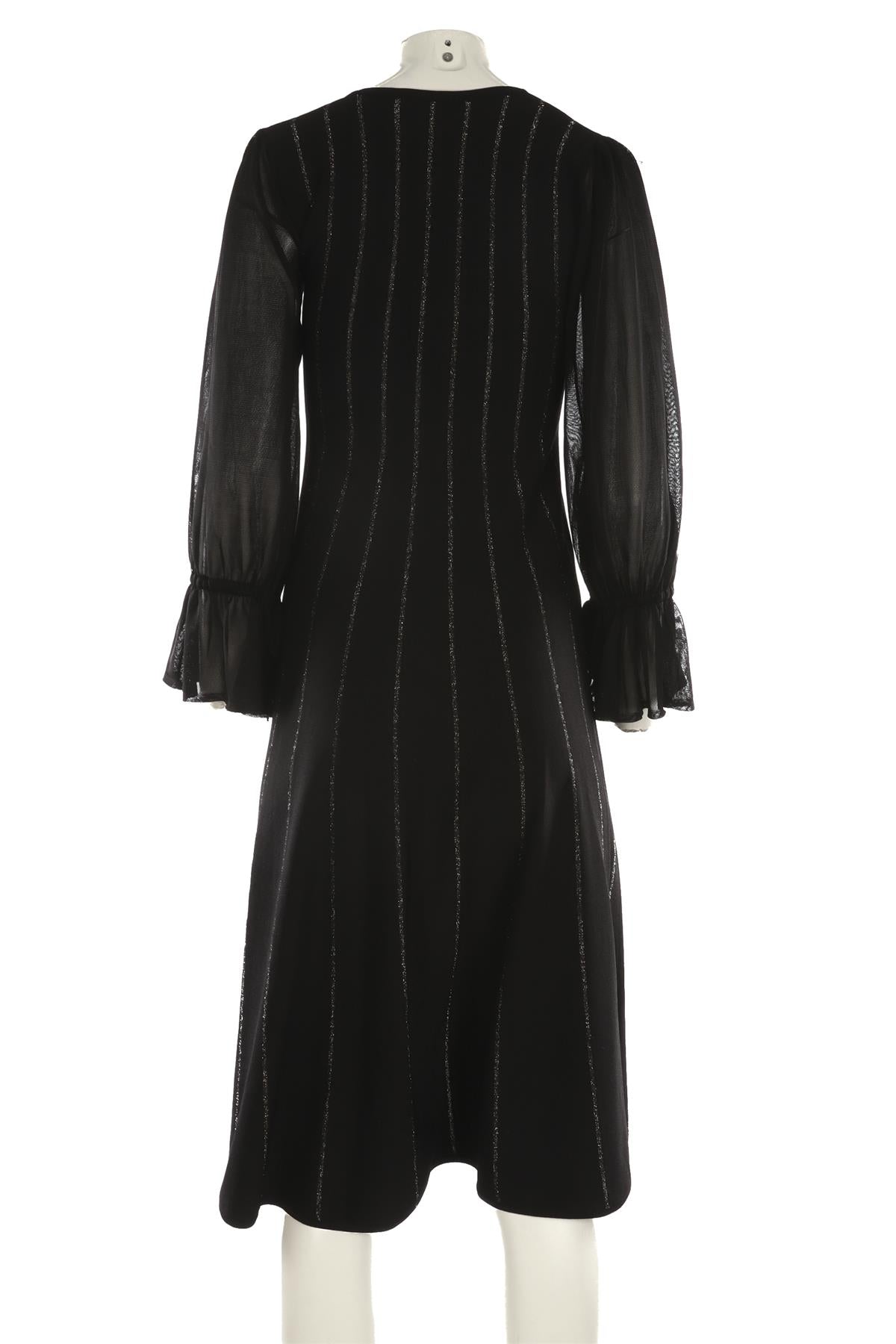 ROKSANDA BLACK KNIT MIDI DRESS SMALL