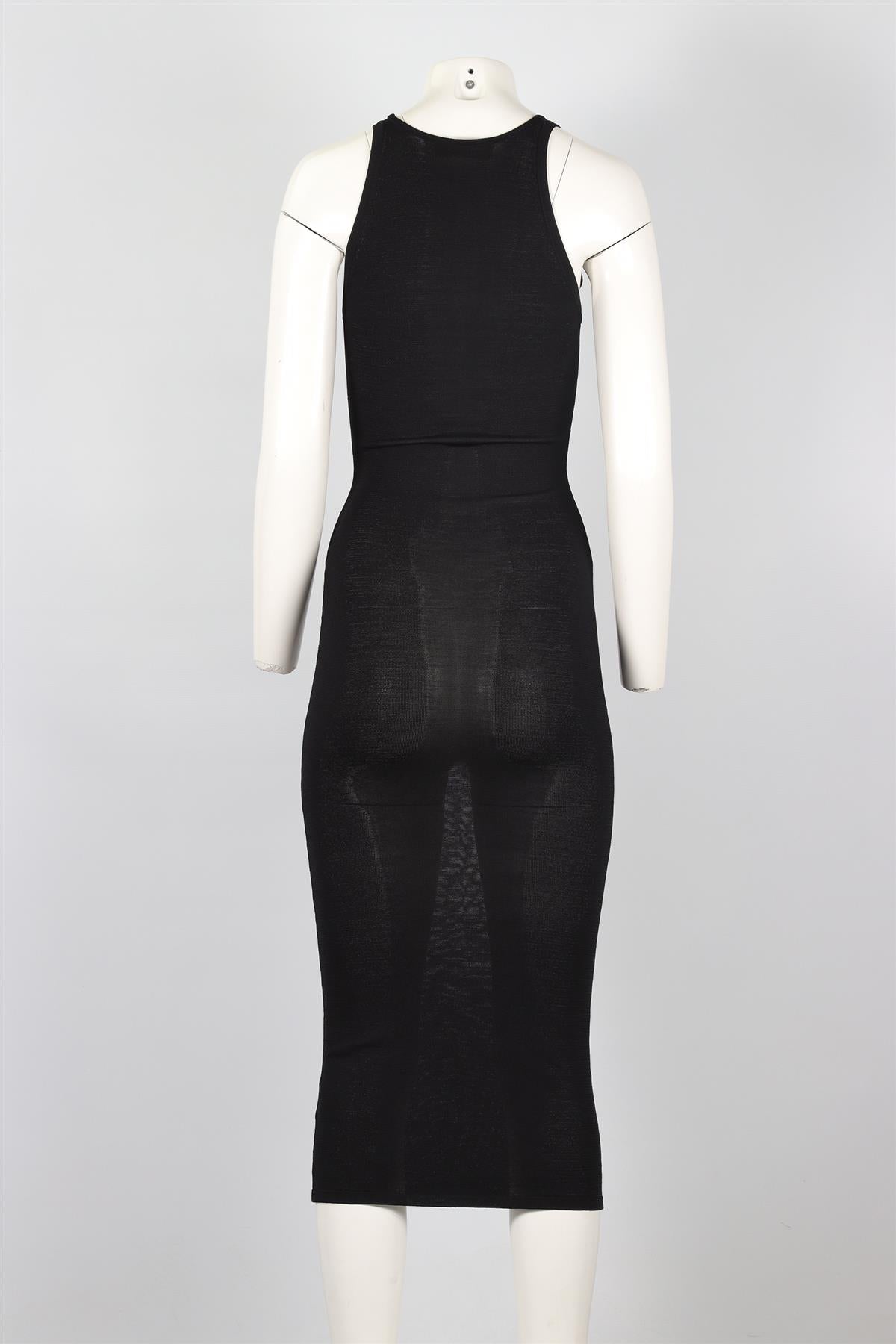 DION LEE BLACK KNIT MIDI DRESS AU 6 UK 6