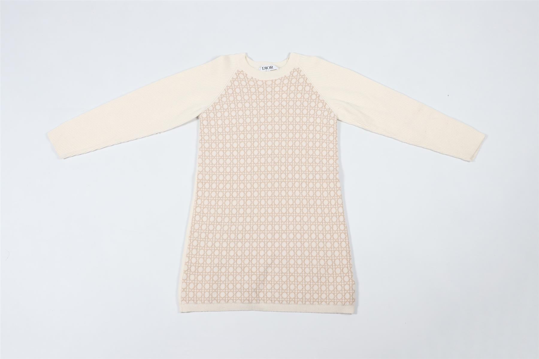 CHRISTIAN DIOR CREAM KIDS GIRLS WOOL DRESS 10 YEARS