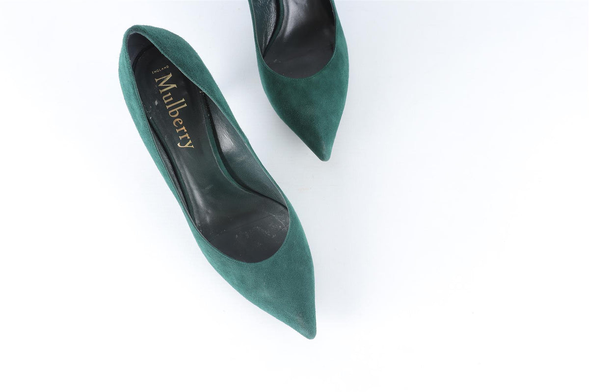 MULBERRY GREEN SUEDE PUMPS EU 40 UK 7 US 10