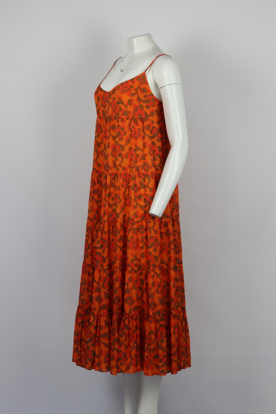 RHODE PRINTED CHIFFON MAXI DRESS MEDIUM