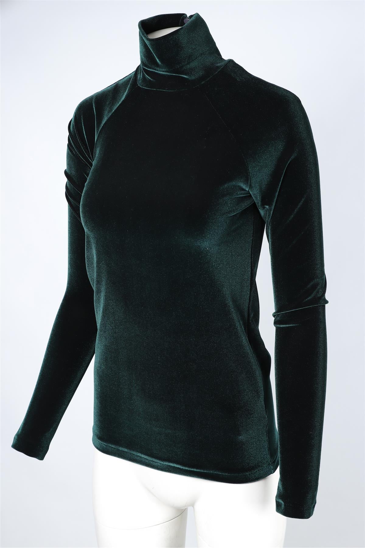 HAIDER ACKERMANN GREEN VELVET TOP XSMALL