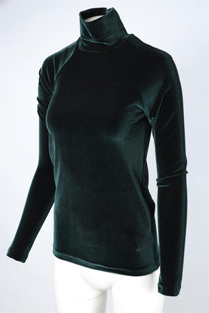HAIDER ACKERMANN GREEN VELVET TOP XSMALL