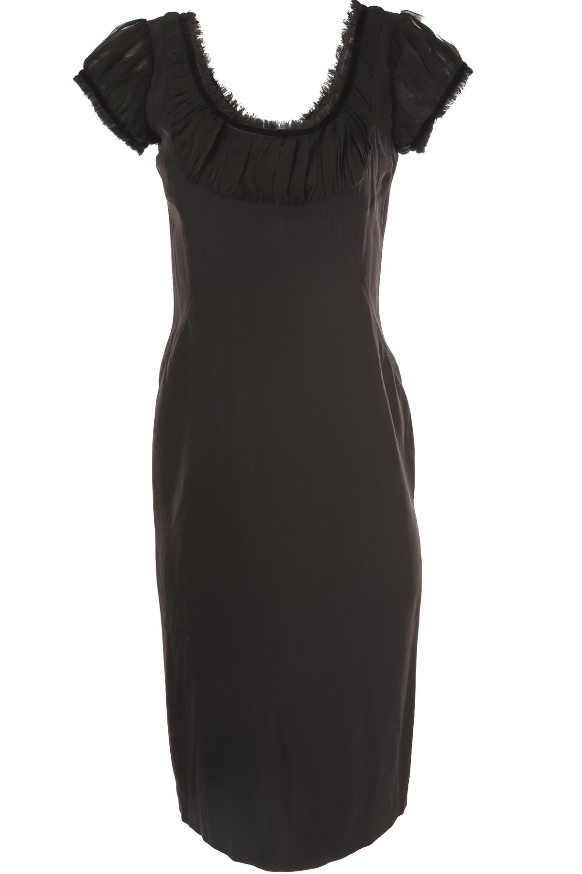 ALEXANDER MCQUEEN BLACK 2008 SATIN MINI DRESS IT 42 UK 10