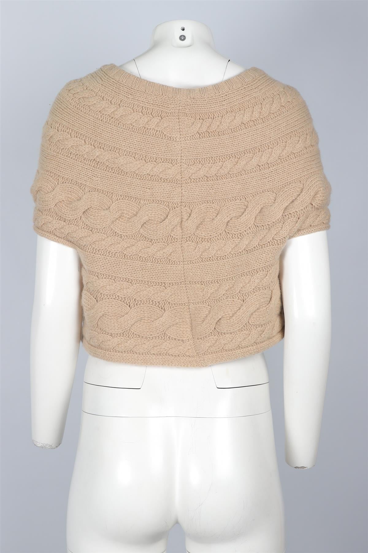 MAX MARA BEIGE WOOL CARDIGAN MEDIUM