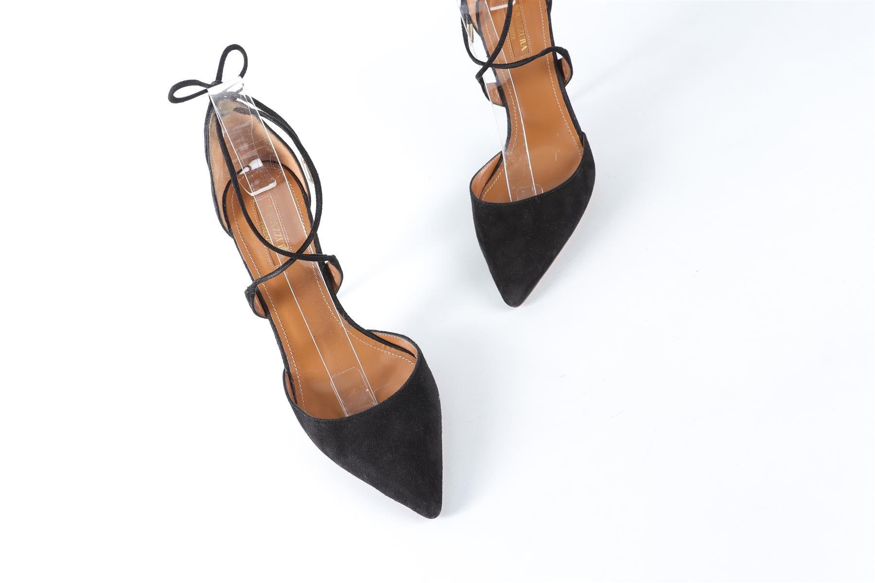 AQUAZZURA BLACK SUEDE PUMPS EU 37.5 UK 4.5 US 7.5