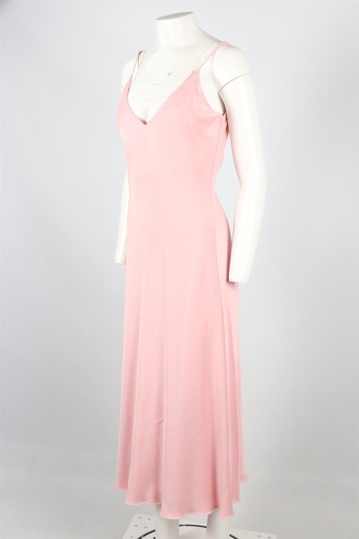 FRAME PINK CREPE MIDI DRESS MEDIUM