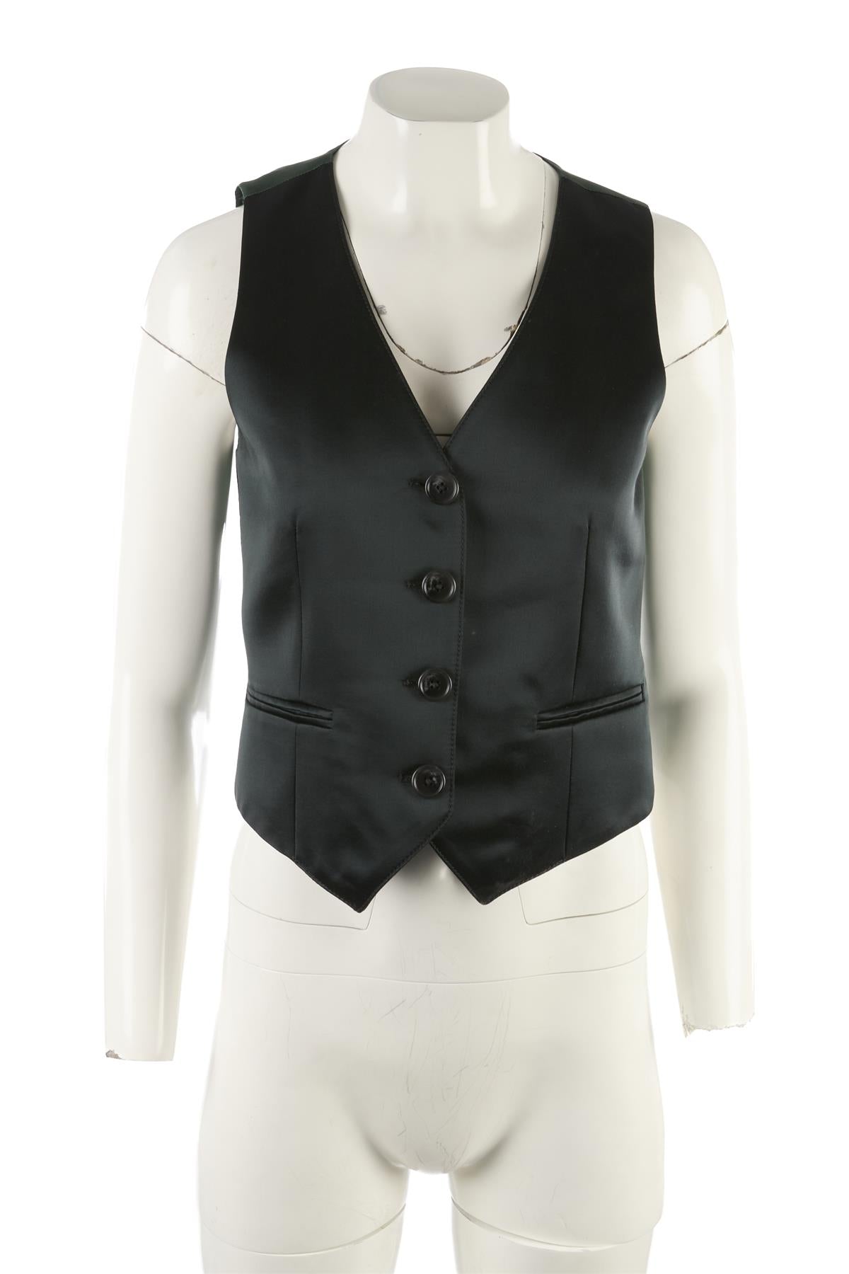 BELLA FREUD GREEN SATIN WAISTCOAT UK 8