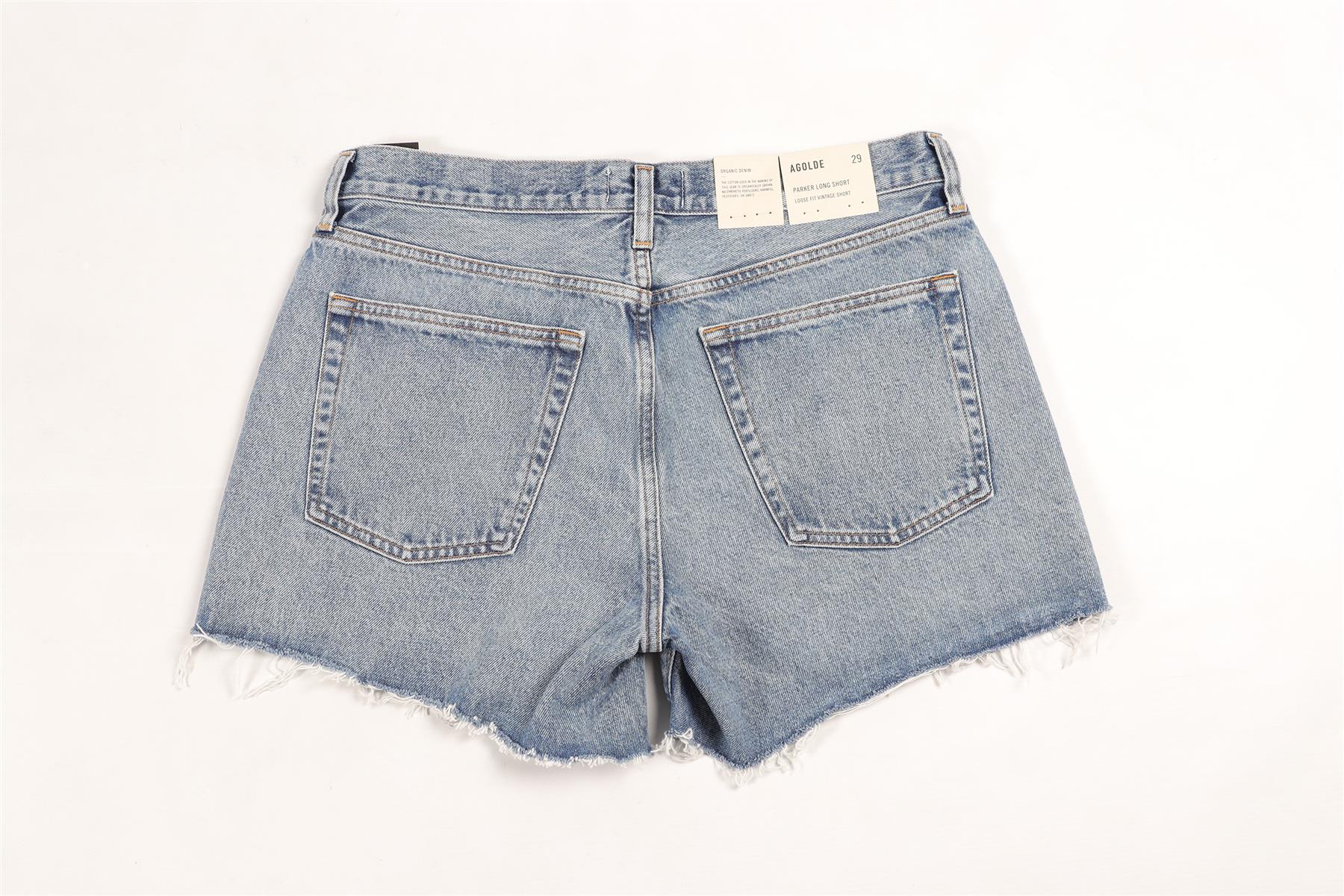 FRAME BLUE HIGH RISE DENIM SHORTS W29 UK 10-12