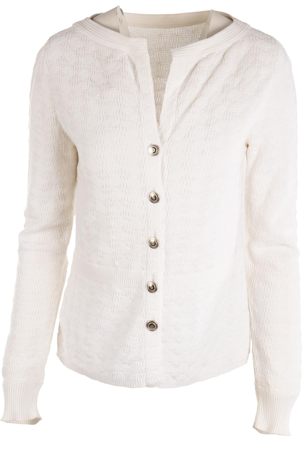 CHANEL WHITE 2013 COTTON TOP FR 36 UK 8