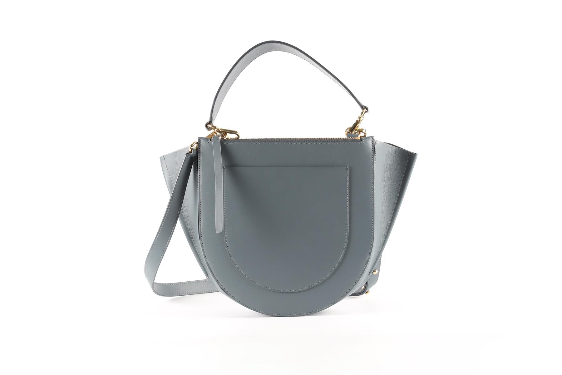 WANDLER BLUE HORTENSIA MEDIUM LEATHER SHOULDER BAG