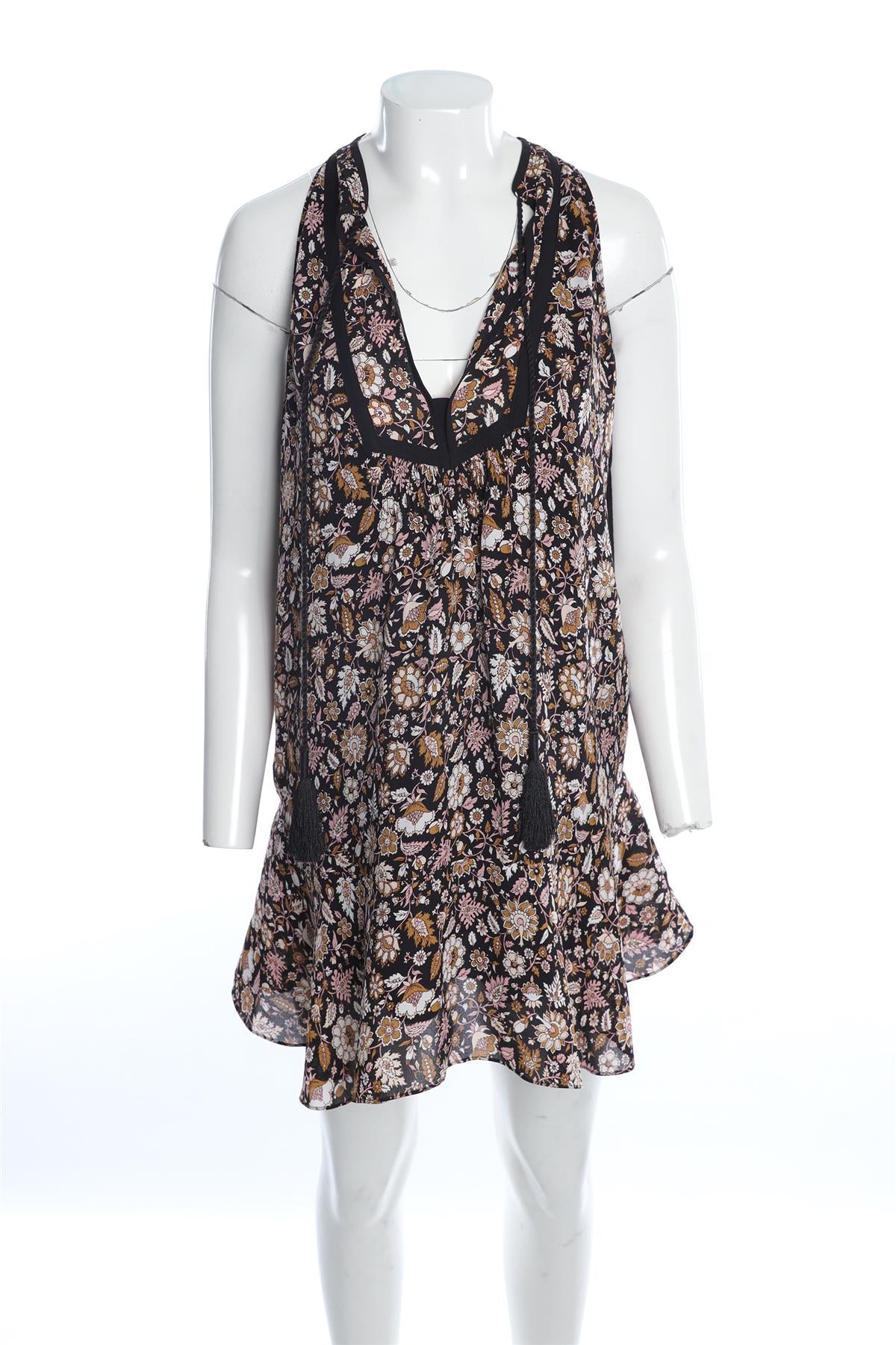 A.L.C BLACK SILK MINI DRESS UK 8