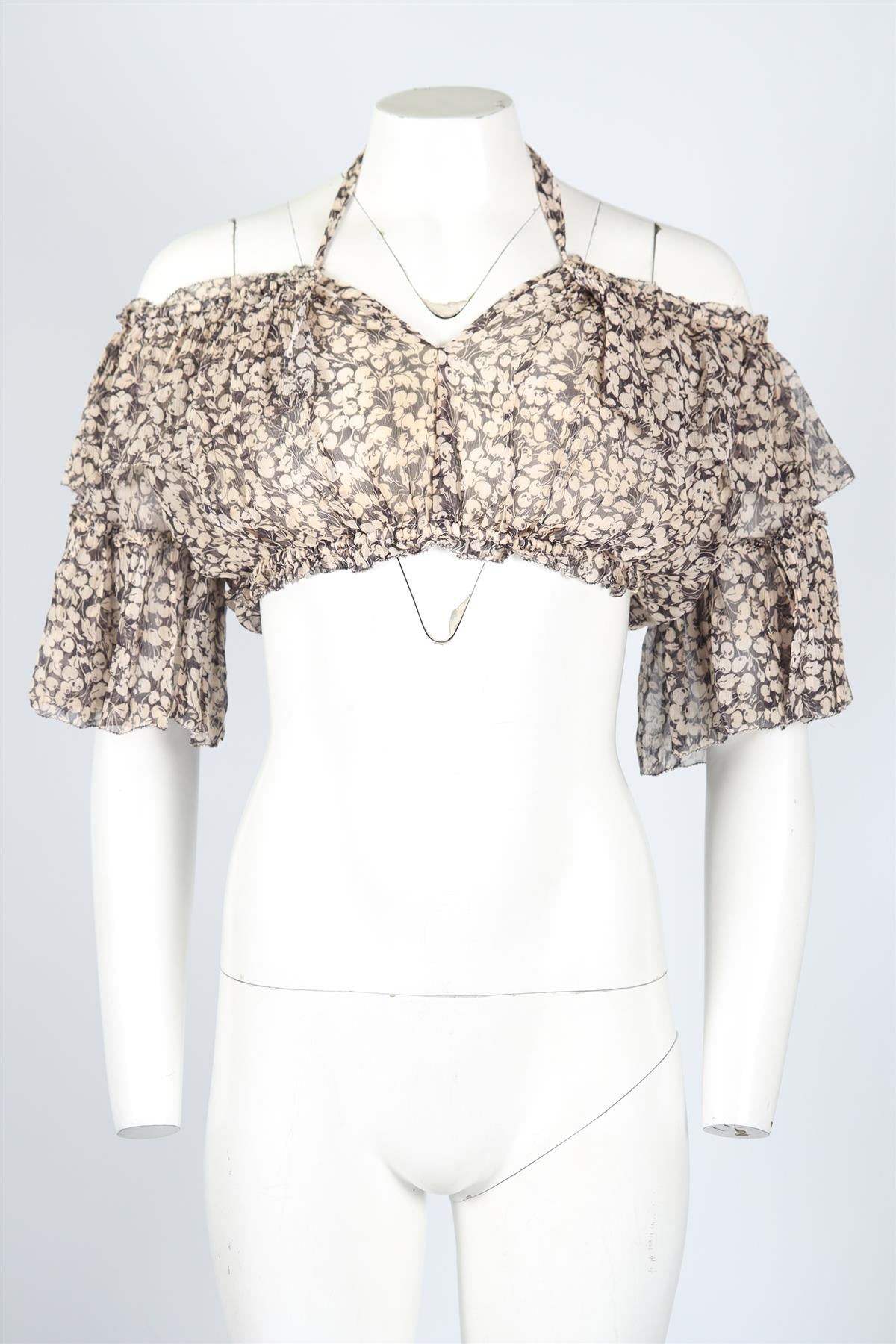 ZIMMERMANN CROPPED SILK TOP UK 8