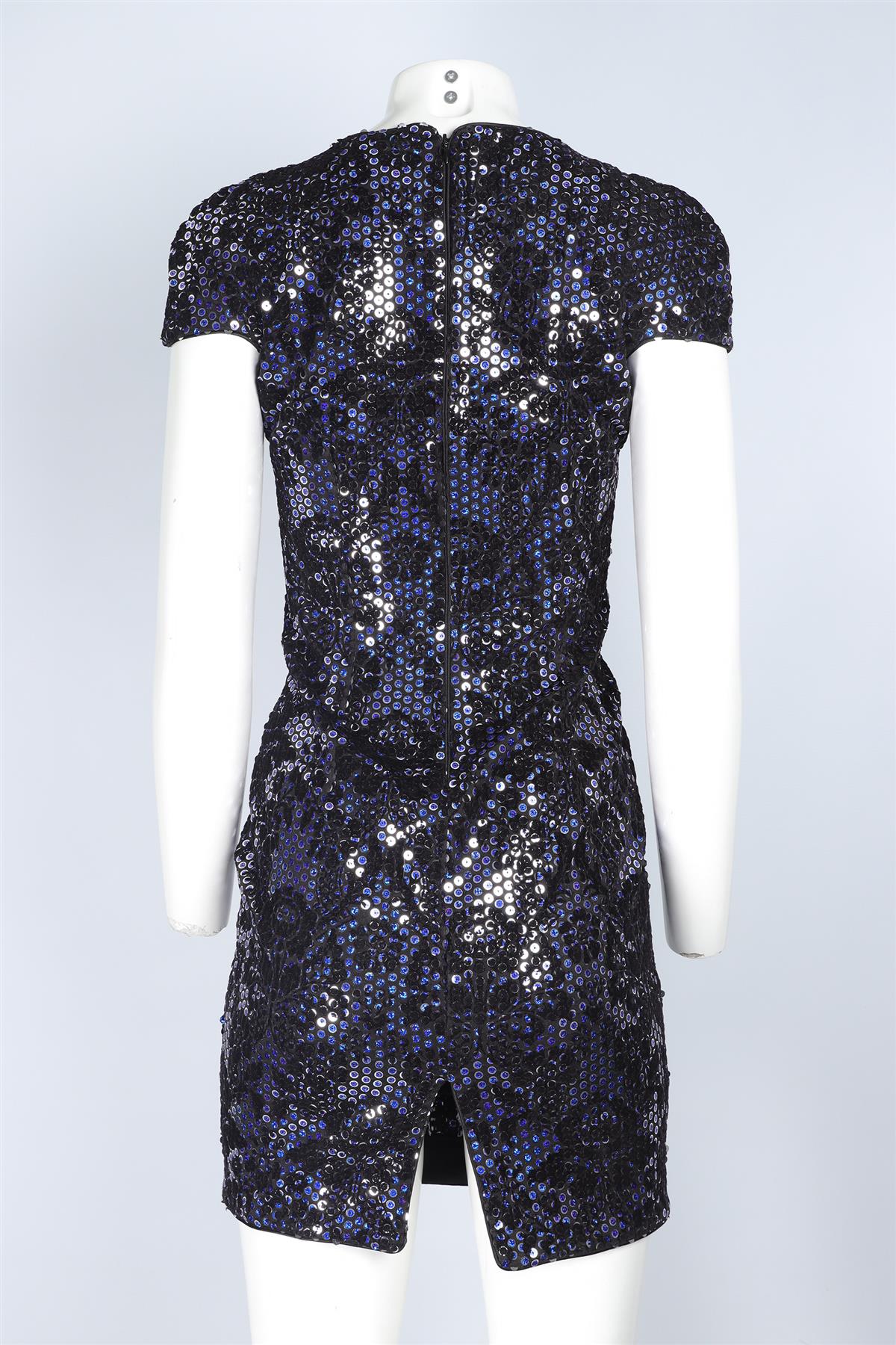 JUST CAVALLI BLUE SEQUIN MINI DRESS SMALL