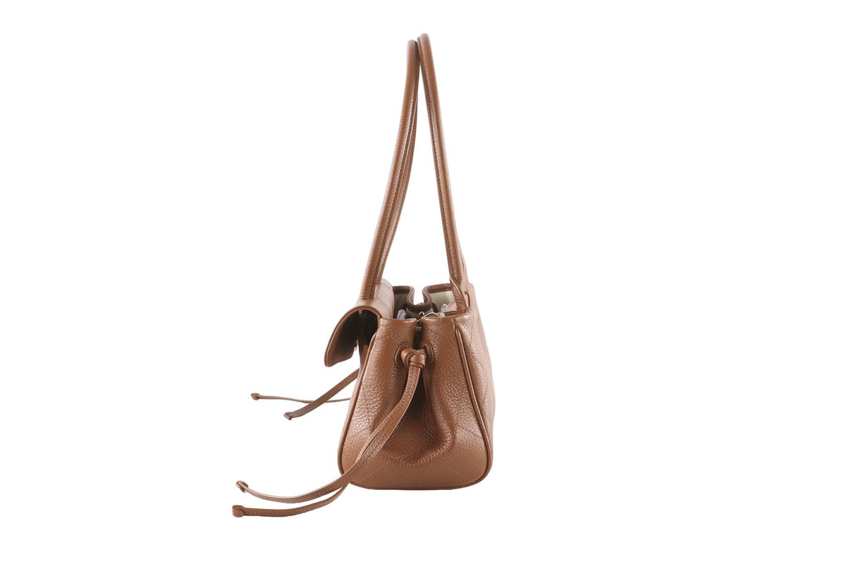 CHANEL BROWN 2026 SMALL SHOPPING BAG QUILTED LEATHER SHOULDER BAG