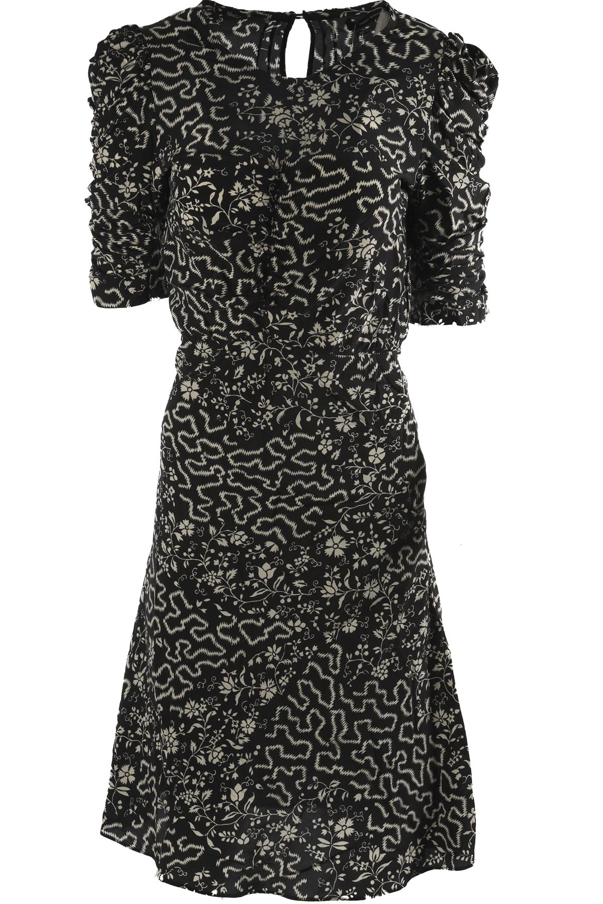 ISABEL MARANT BLACK SILK MIDI DRESS FR 36 UK 8