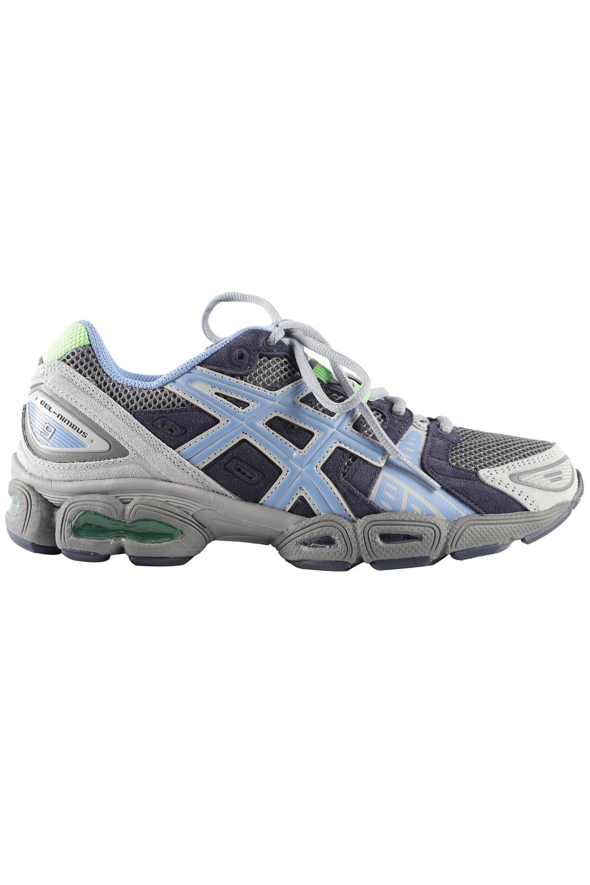 ASICS GREY GEL NIMBUS 9 STEEL GREY/BLUE HARMONY SNEAKERS EU 39.5 UK 5.5 US 6.5