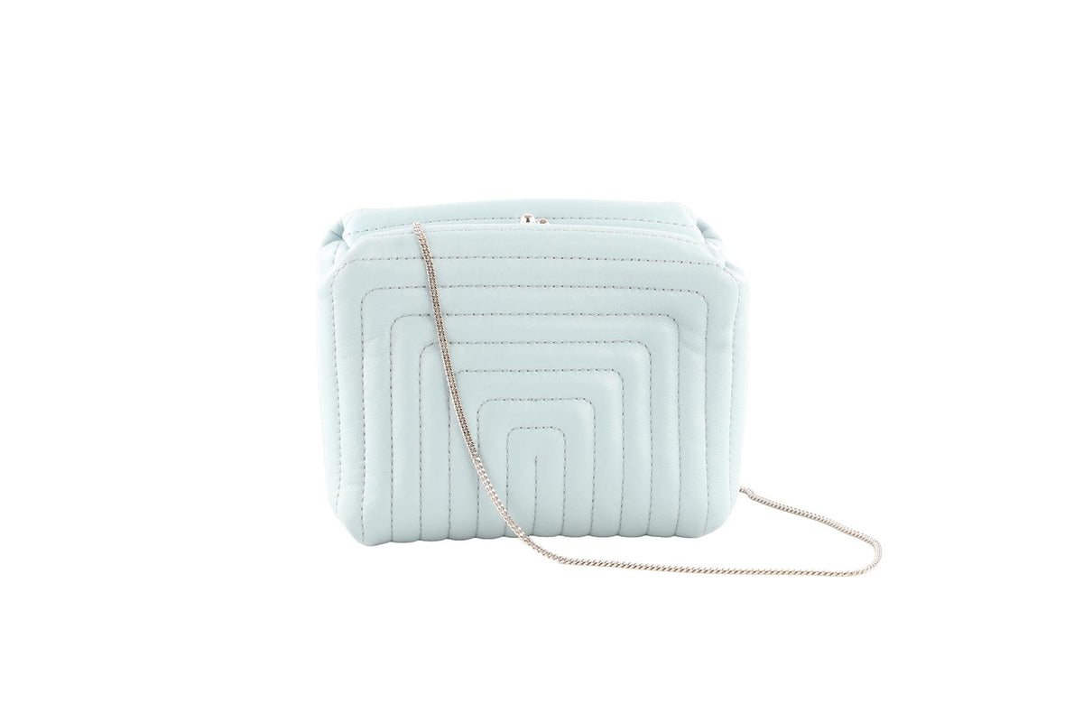JIL SANDER BLUE LEATHER CLUTCH