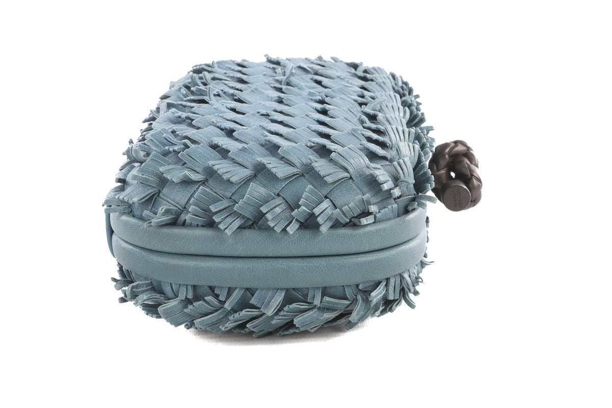 BOTTEGA VENETA BLUE KNOT LEATHER CLUTCH