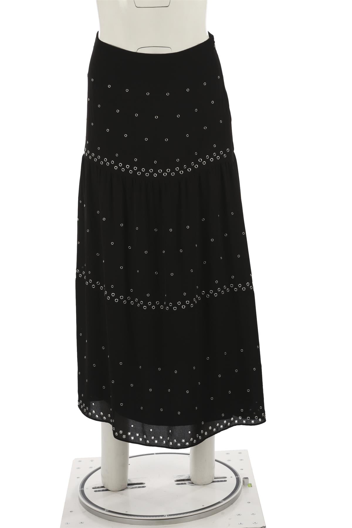 THE KOOPLES BLACK CREPE MAXI SKIRT XSMALL