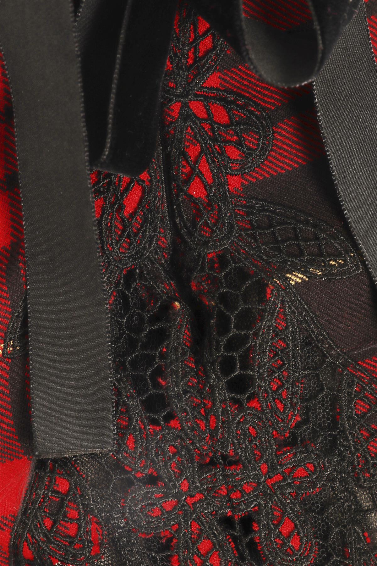 ALEXANDER MCQUEEN RED 2006 WOOL MIDI DRESS IT 40 UK 8