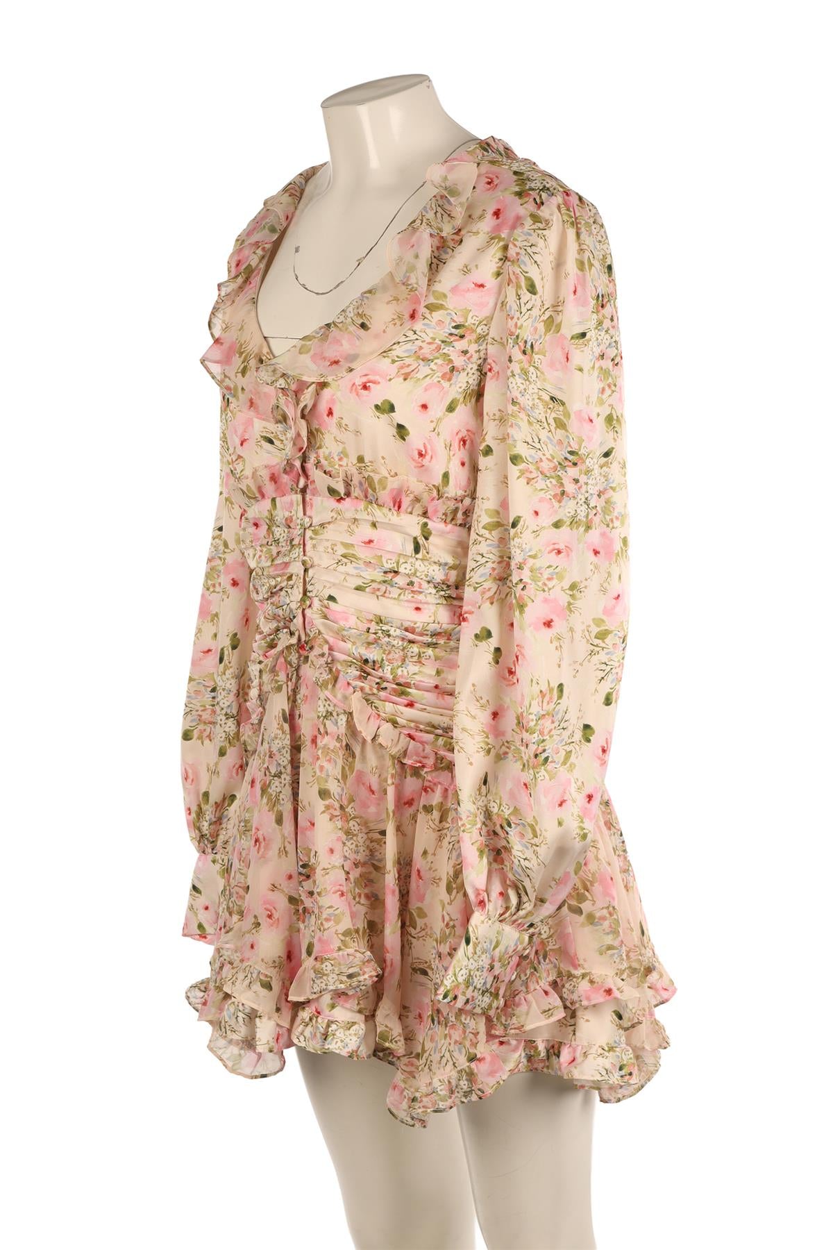 FOR LOVE & LEMONS MULTI SATIN MINI DRESS LARGE