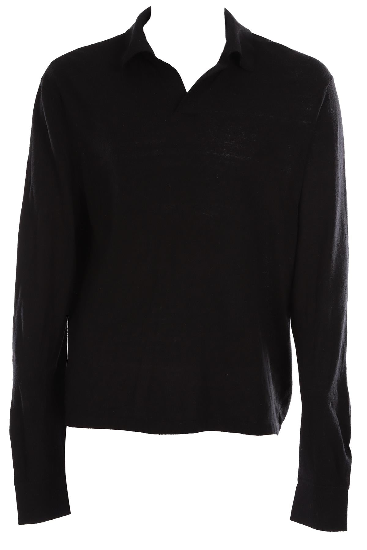 THE ROW BLACK SILK TOP MEDIUM