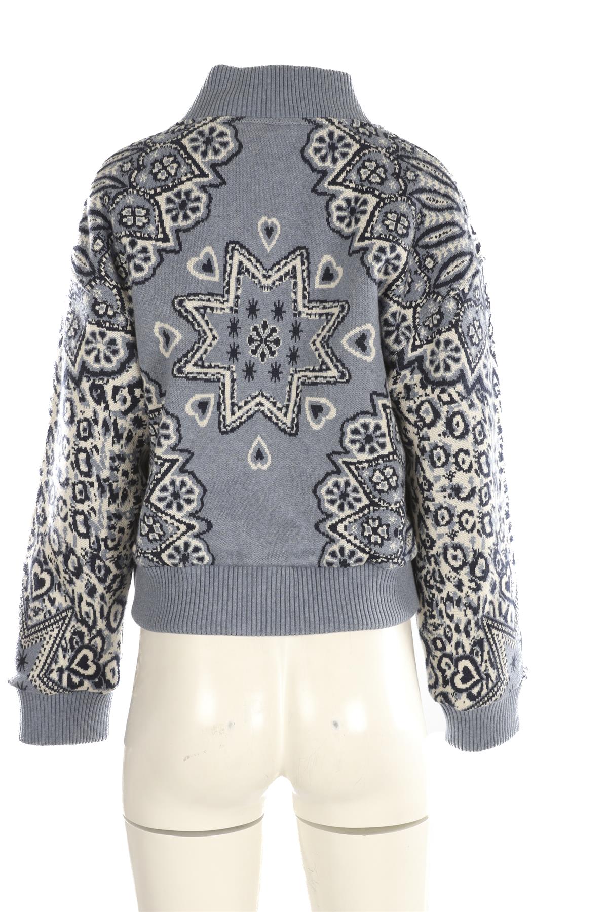 HAYLEY MENZIES BLUE KNIT JACKET XSMALL