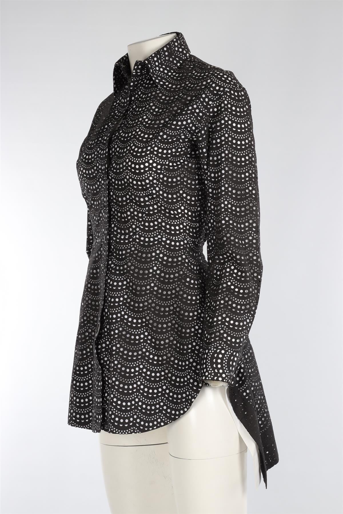 AZZEDINE ALAÏA BLACK COTTON SHIRT FR 38 UK 10
