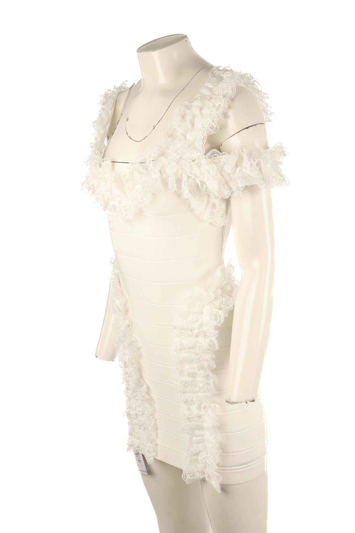 SELF PORTRAIT + CHRISTOPHER KANE WHITE BANDAGE MINI DRESS UK 12