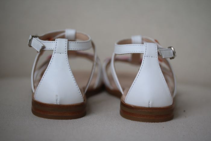 IL GUFO GIRLS WHITE LEATHER FLORAL SANDALS EU 26 UK 8.5