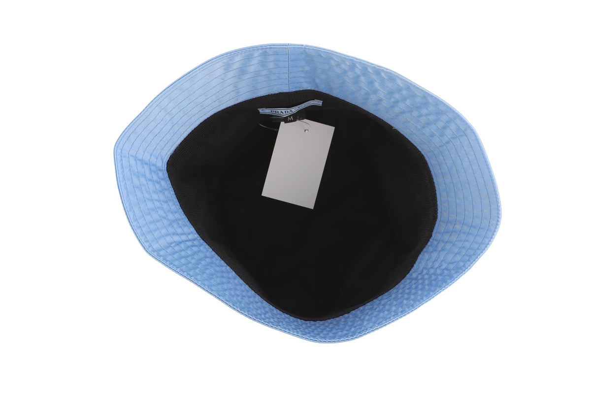 PRADA BLUE RE-NYLON BUCKET HAT MEDIUM