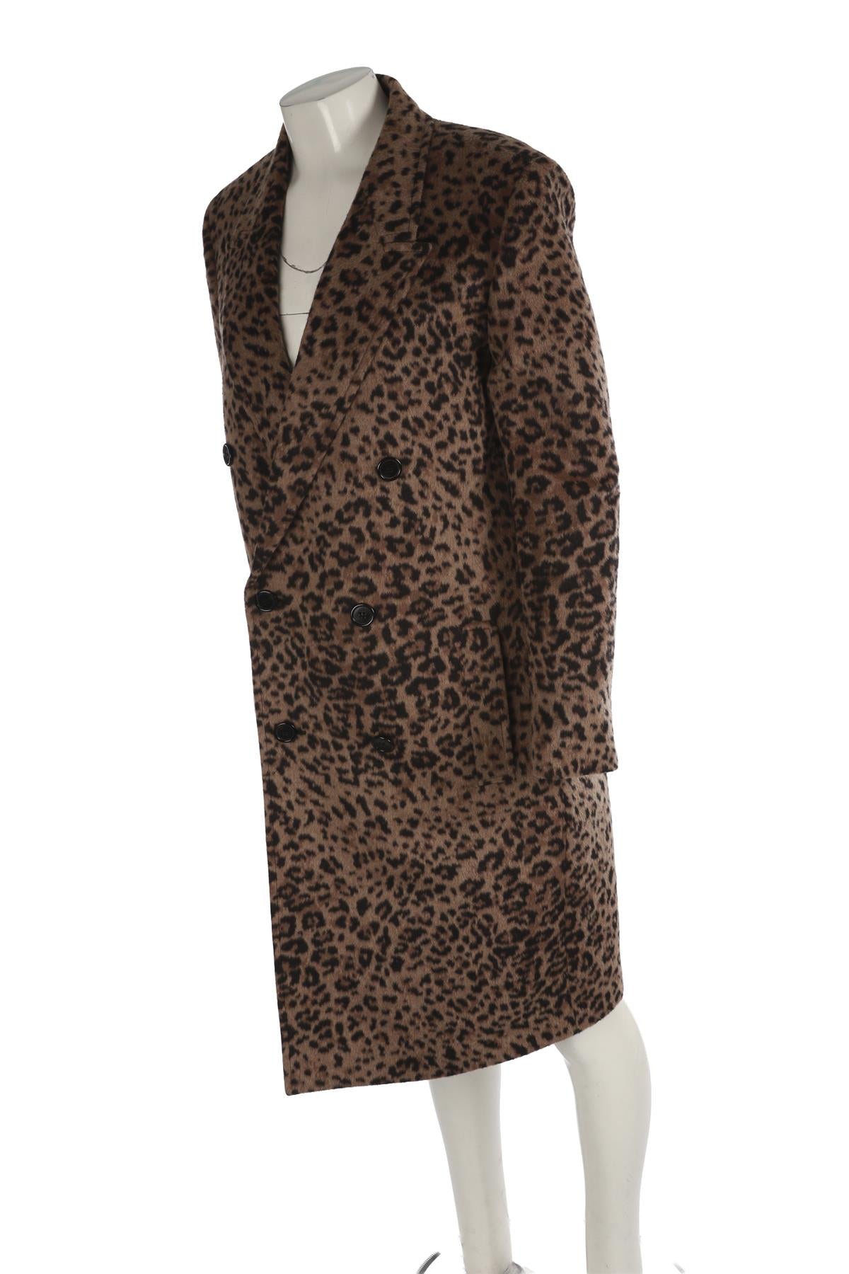 SAINT LAURENT BROWN WOOL COAT FR 40 UK 12