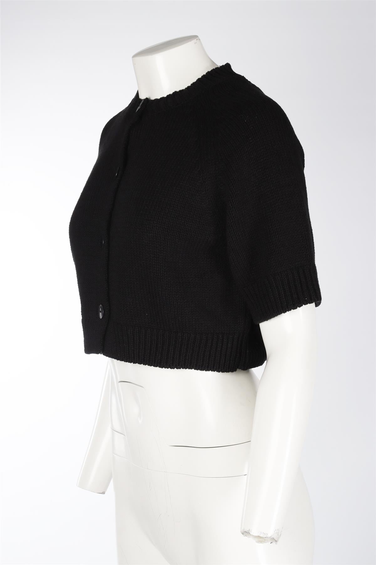 CORDERA BLACK COTTON CARDIGAN SMALL