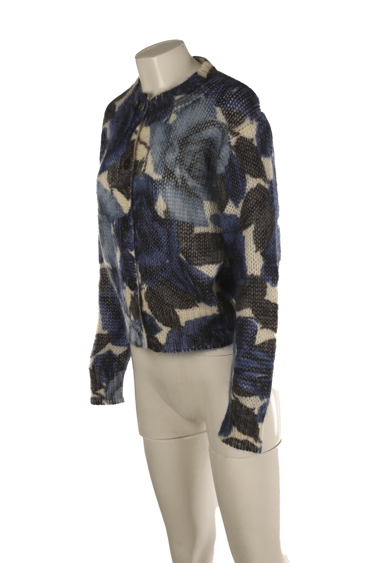 PRADA BLUE MOHAIR CARDIGAN IT 40 UK 8