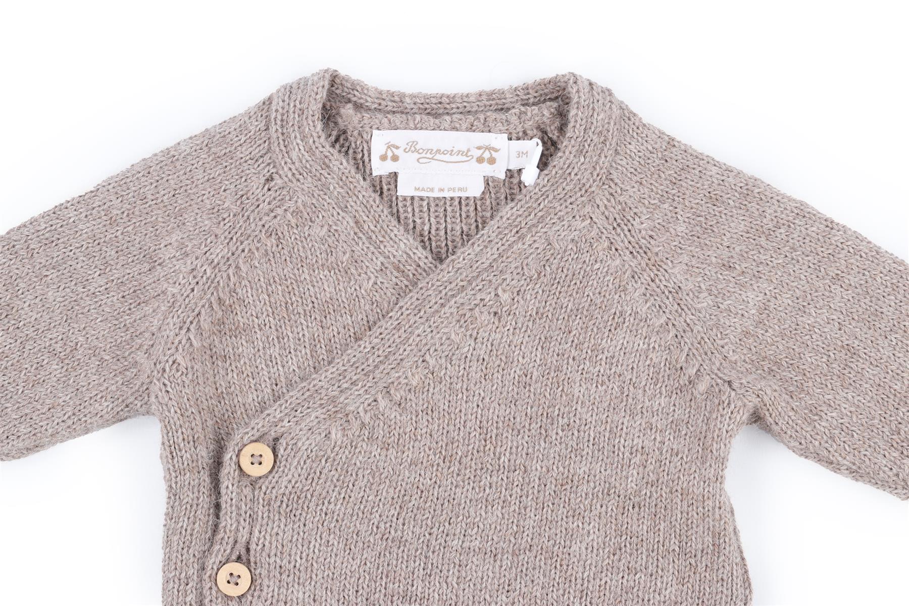 Bonpoint Taupe Kids Girls Knit Set 3 Months
