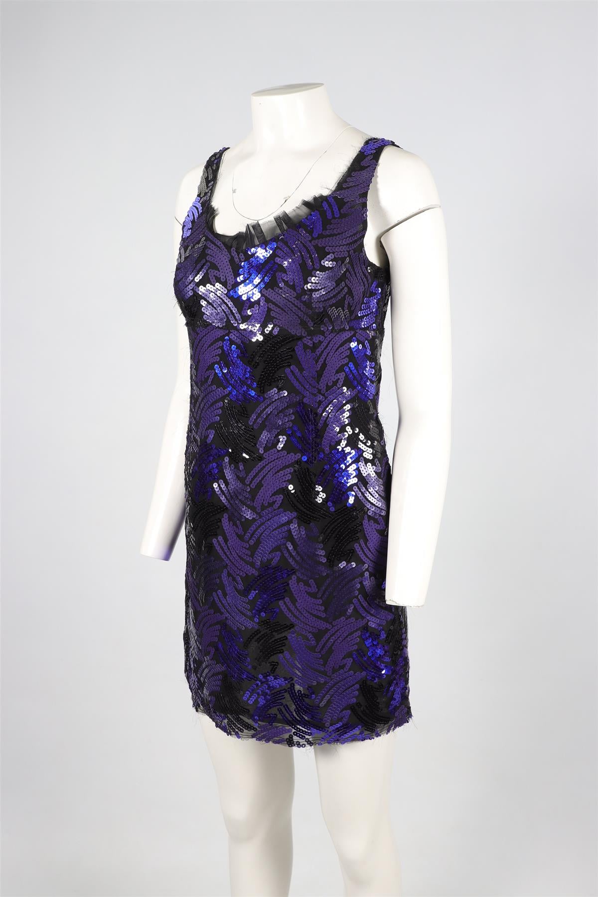 MARC JACOBS NAVY SEQUIN MINI DRESS US 2 UK 6