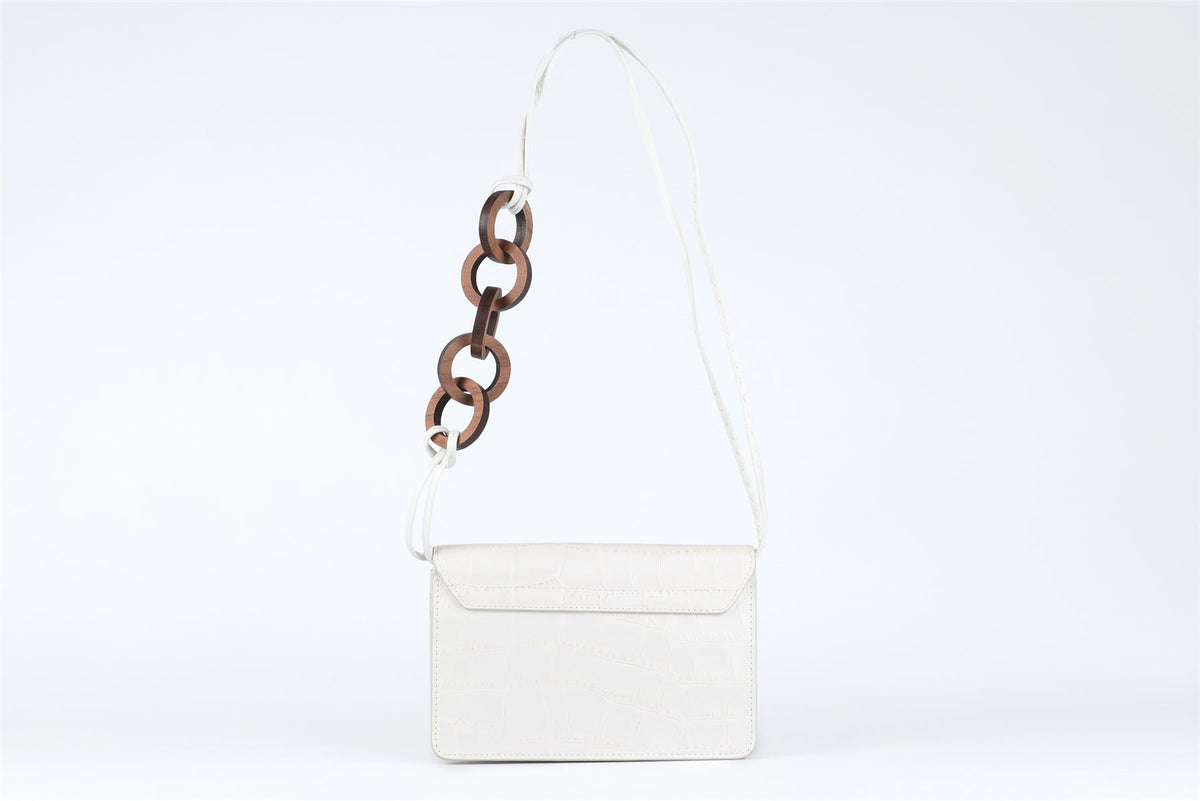 JACQUEMUS WHITE LE SAC RIVIERA LEATHER SHOULDER BAG