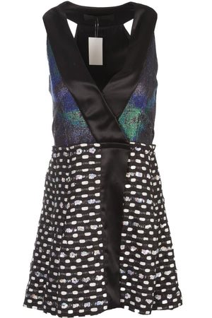 PROENZA SCHOULER BLACK COTTON MINI DRESS US 2 UK 6