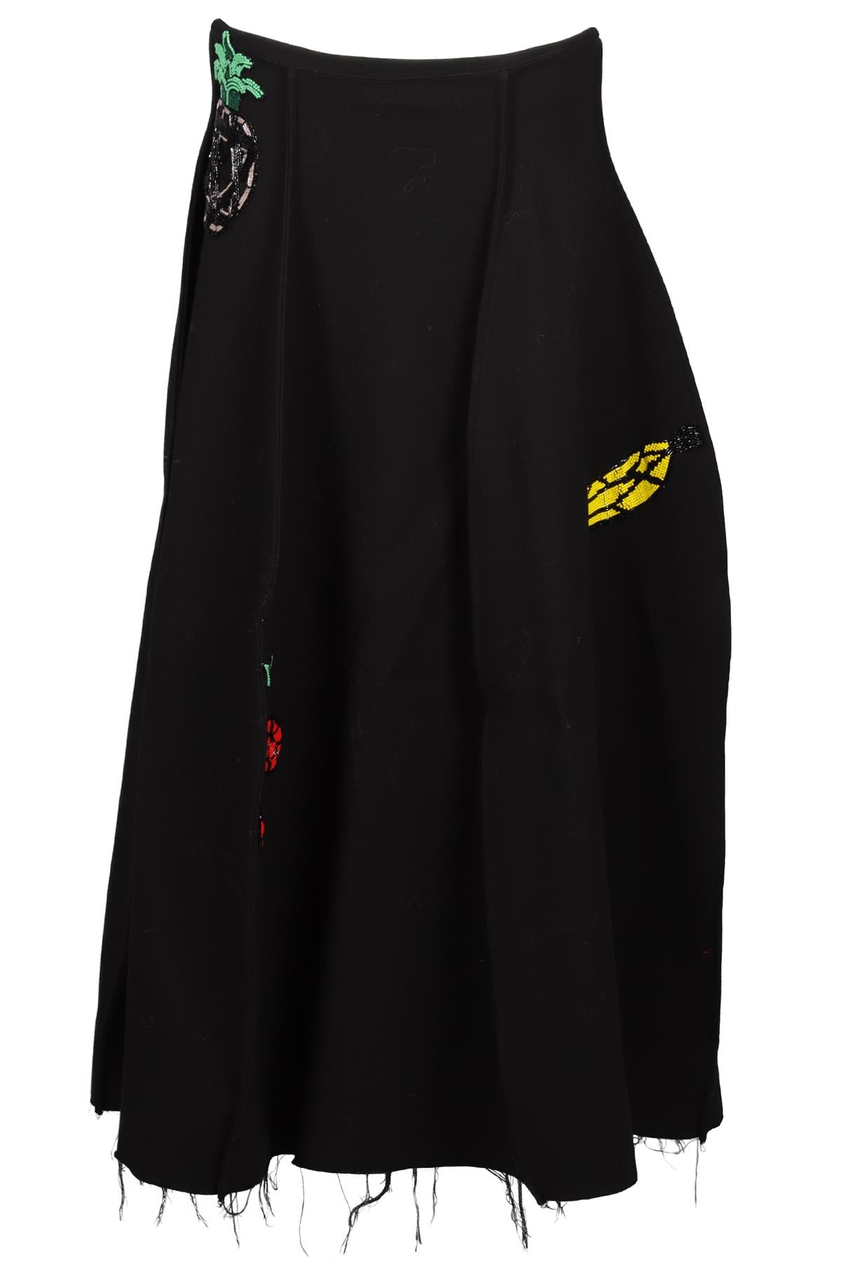 NATASHA ZINKO BLACK WOOL MAXI SKIRT IT 38 UK 6