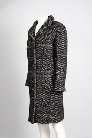 CHANEL BLACK 2023 CASHMERE BLEND COAT FR 42 UK 14