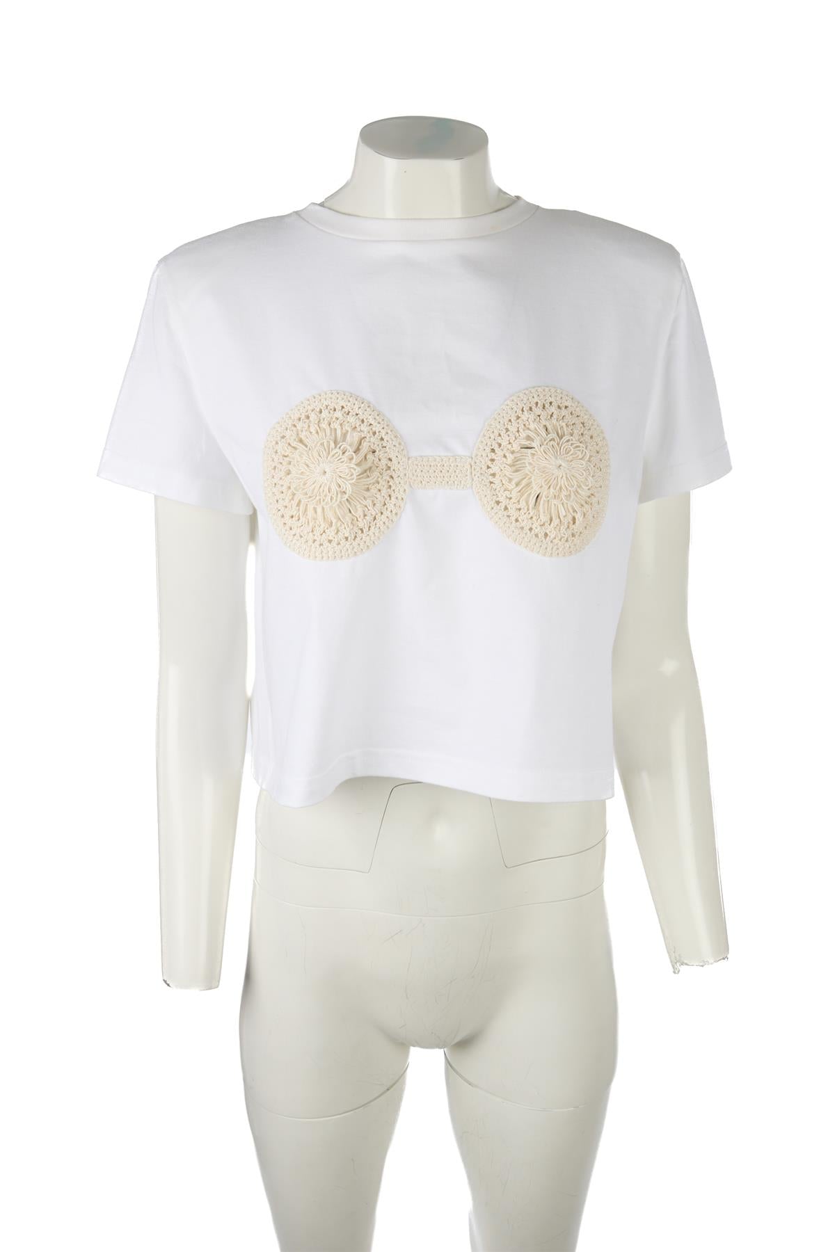 MAGDA BUTRYM WHITE COTTON T-SHIRT FR 36 UK 8