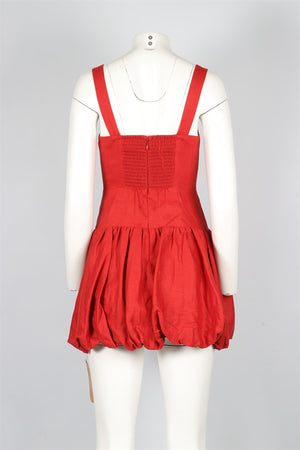 REFORMATION RED LINEN MINI DRESS US 2 UK 6