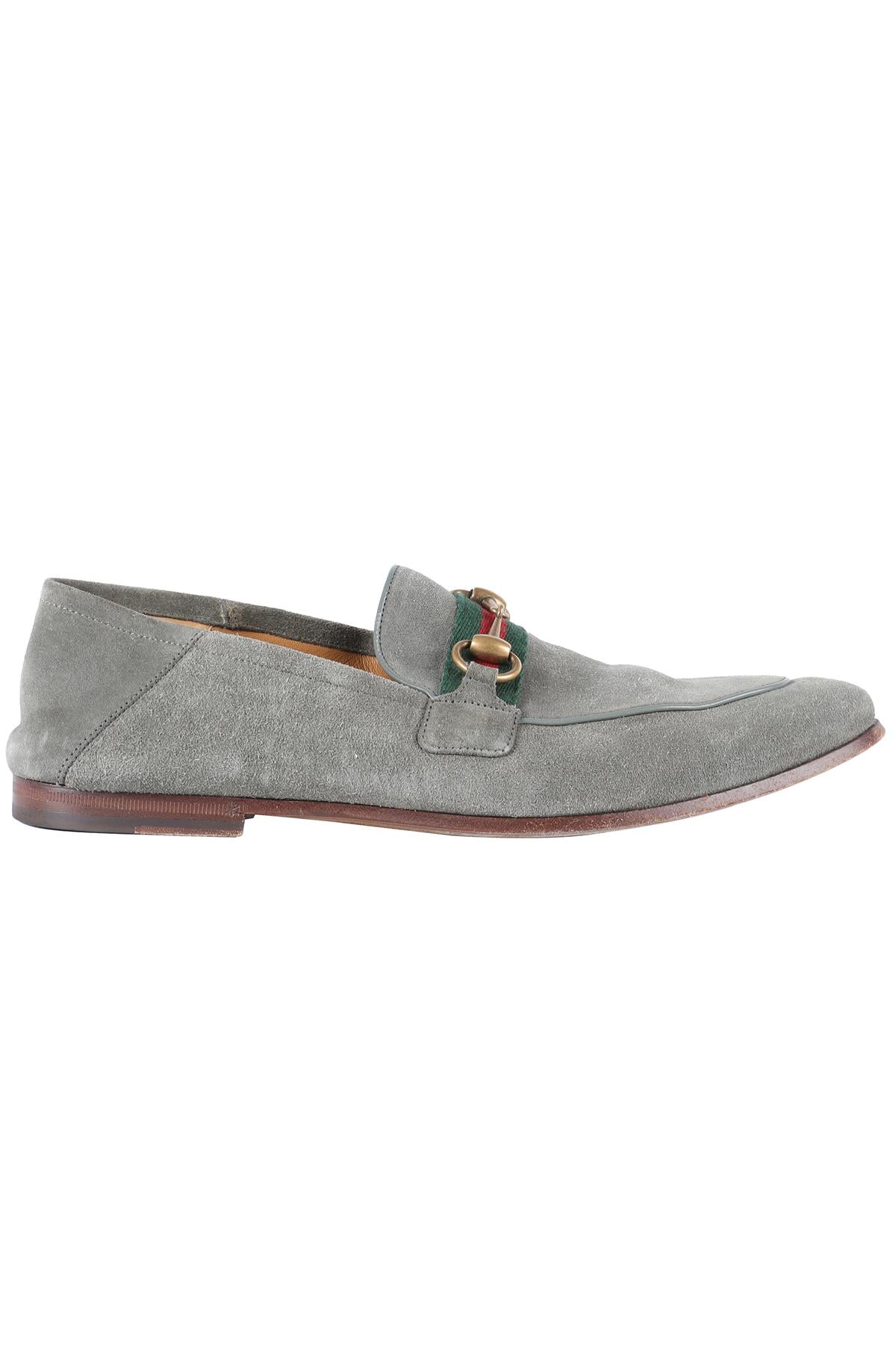 GUCCI GREEN PRINCETOWN SUEDE LOAFERS EU 41.5 UK 7.5 US 8.5