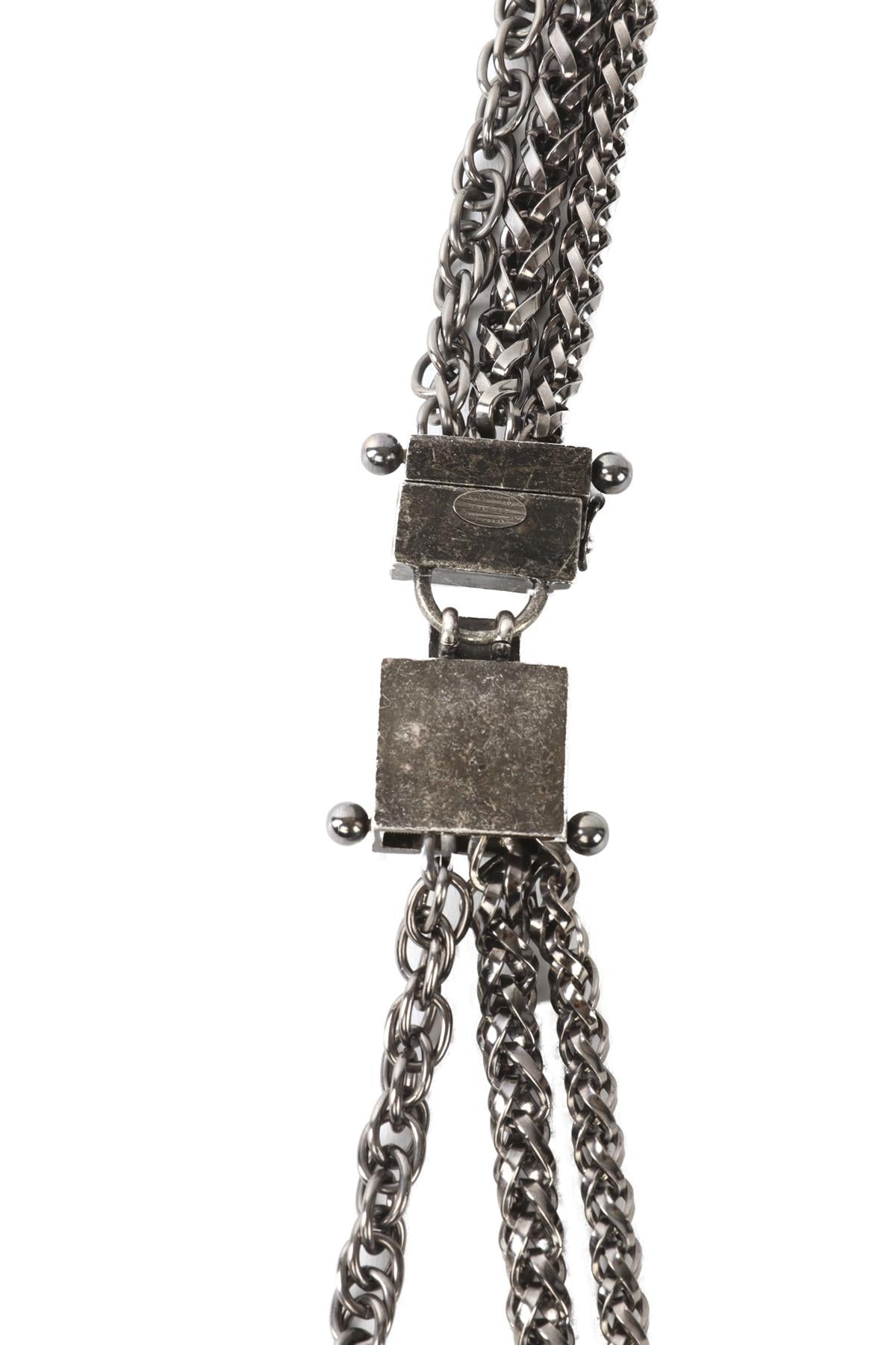 LANVIN GREY CRYSTAL AND CHAIN WAIST BELT
