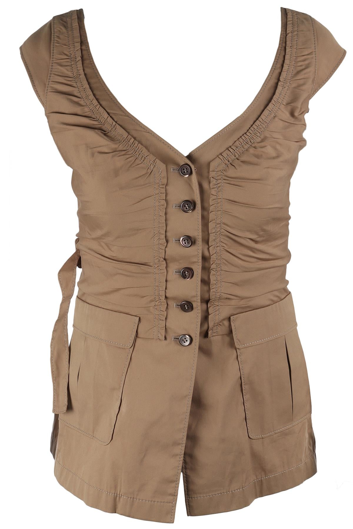 PRADA BEIGE COTTON TOP IT 40 UK 8 US 4
