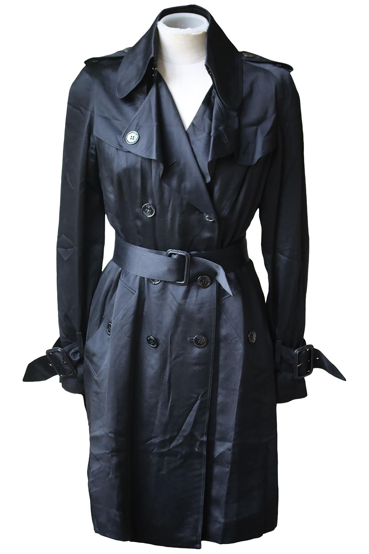 BURBERRY SILK CREPE DE CHINE TRENCH COAT UK 10