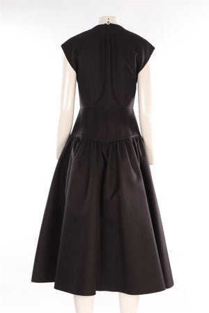 MICHAEL KORS BLACK WOOL MAXI DRESS US 4 UK 8