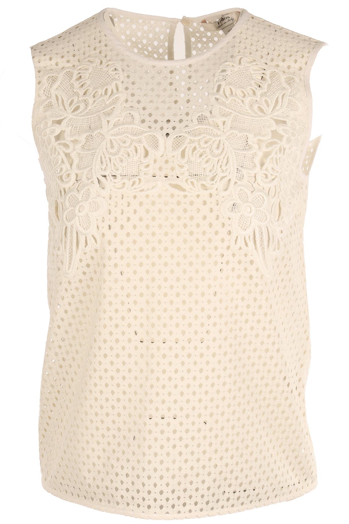 ERDEM WHITE CROCHET TOP UK 8
